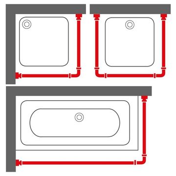 Duschvorhangstange Duschvorhangschienen-Set Easy-Roll Matt Aluminium, Sealskin, Aluminium