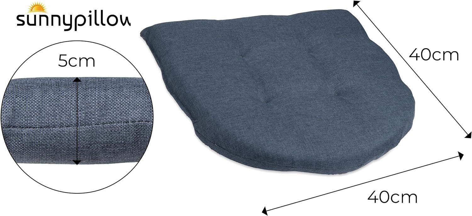 sunnypillow Stuhlkissen 4er Set Auflage 40x40 für Stühle, Bänke in Haus und Garten dick 5cm, Sitzkissen Sitzauflage Stuhlauflage Gartenkissen Esszimmerstuhl