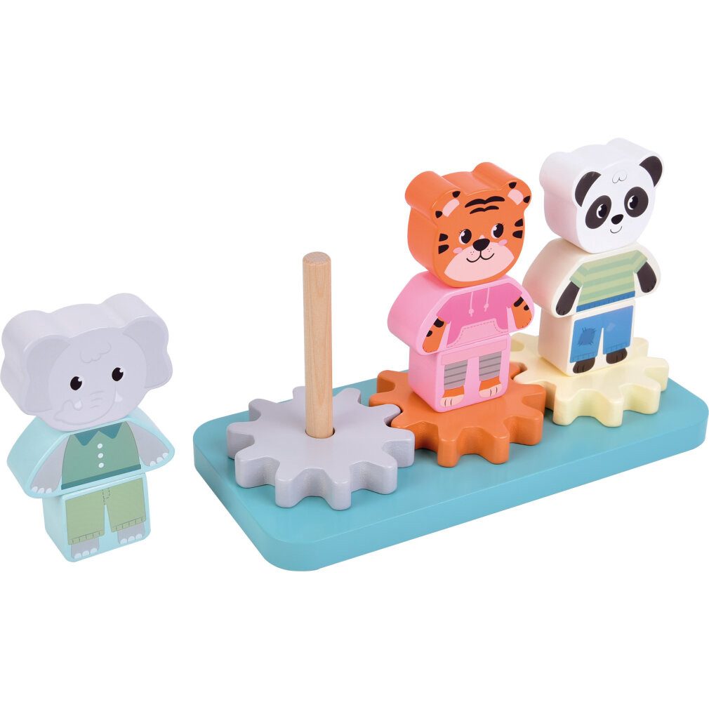 Legler Stapelspielzeug Stapelspiel mit Zahnrad "Jungle Friends"