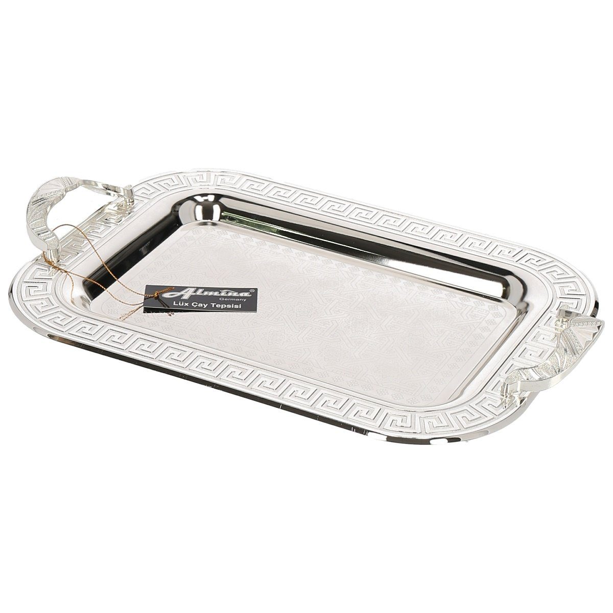 Almina Tablett 2-Teilig Gold/Silber Metallbrett Servierttablett aus Edelstahl 18/10, (2-tlg)