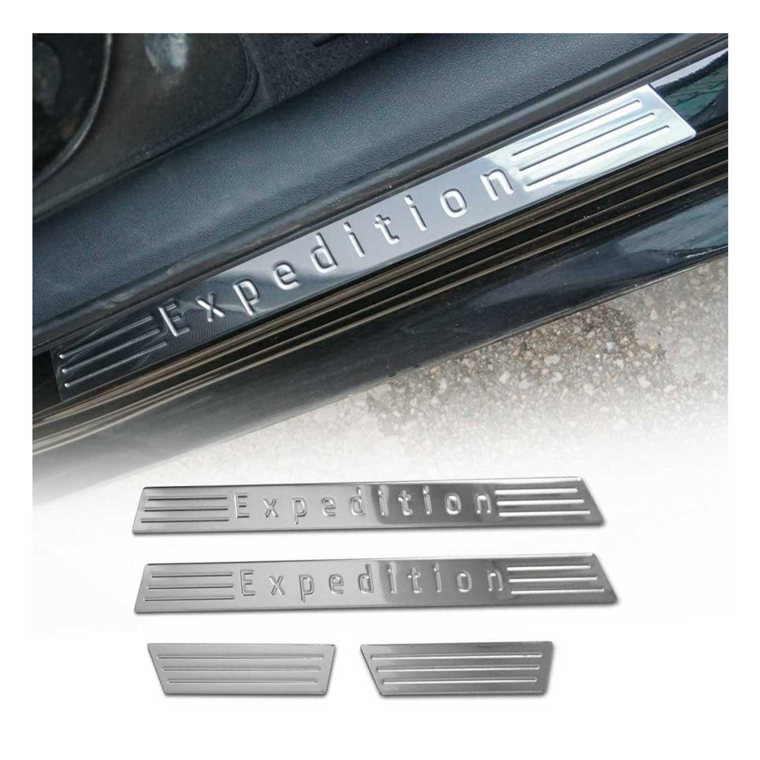 OMAC Zierleisten-Aufkleber Einstiegsleisten Edition für VW Transporter T4 T5 T6 Edelstahl 4x, (4tlg), Langlebig,Einfache Reinigung,Einfache Installation,Rostbeständig