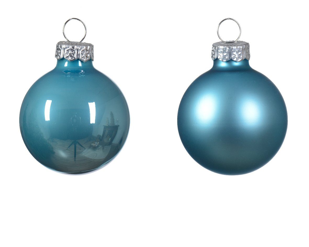 Glas Weihnachtskugeln decorations season 16 Stück - 3,5cm Decoris Zuckerblau Weihnachtsbaumkugel,