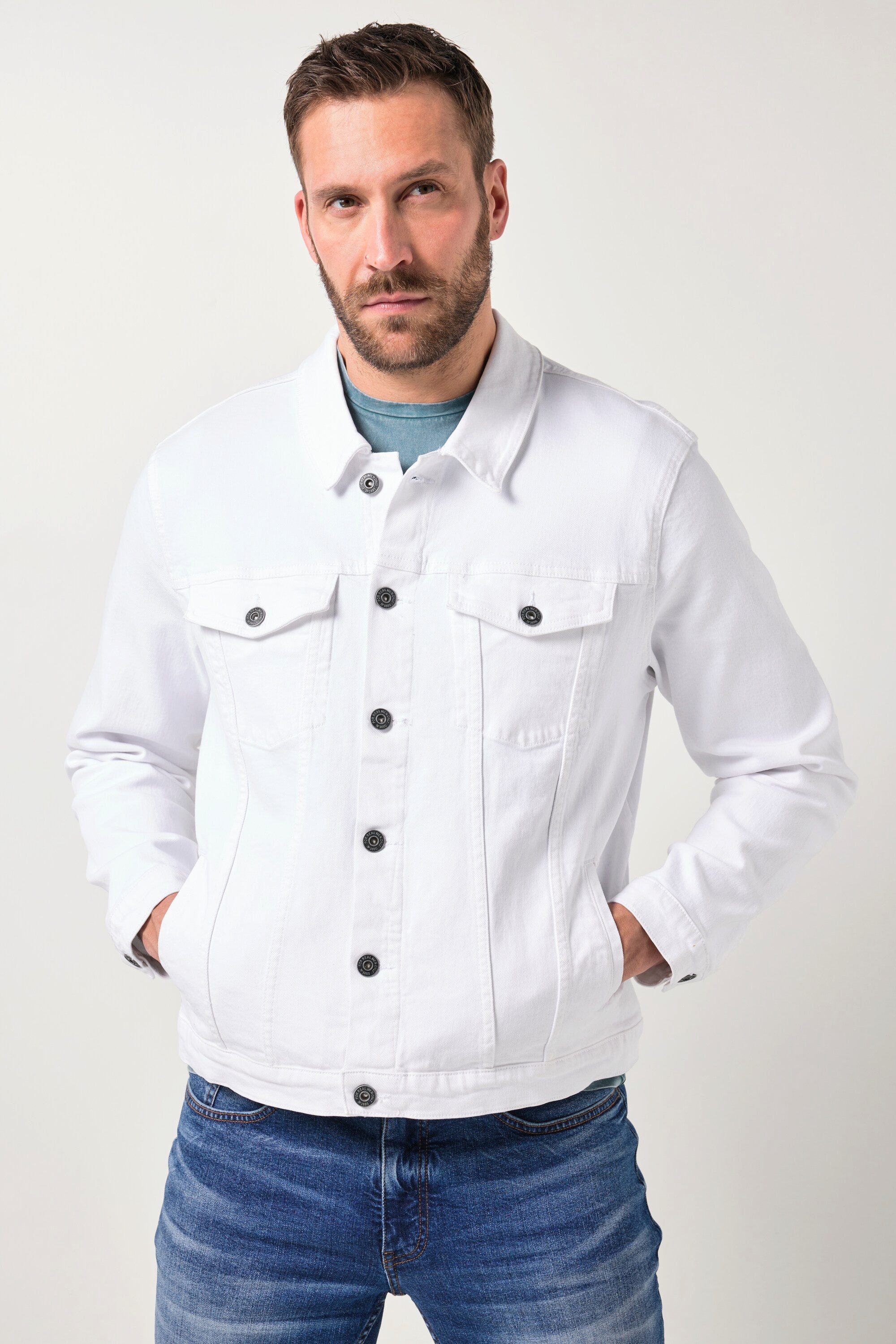 JP1880 Funktionsjacke Jeansjacke 4 Taschen Knopfleiste