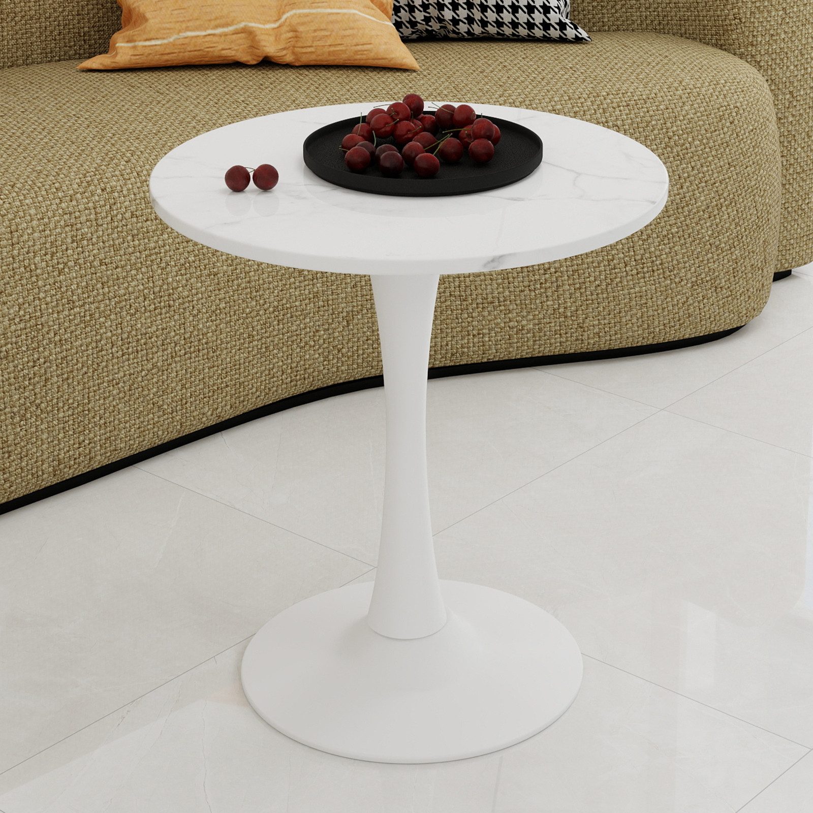 MODFU Schreibtisch Couchtisch (im Mid-Century-Modern-Stil, geeignet als Esstisch für 2–4 Personen., 1-St., 70×72cm)