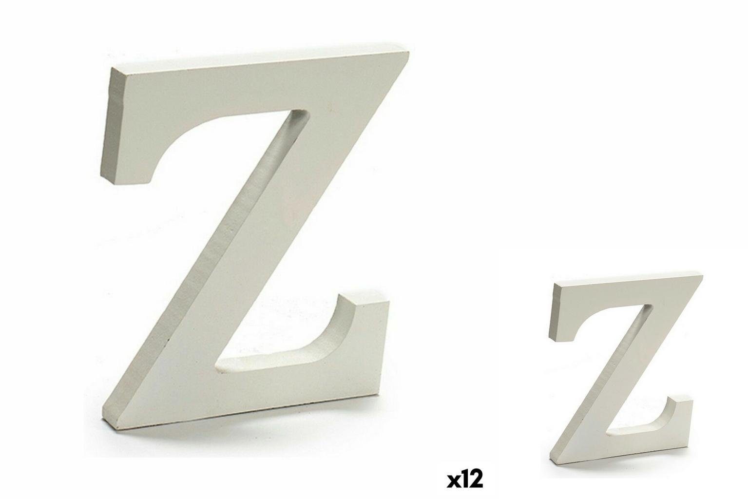Pincello Dekoobjekt Buchstabe Z Holz Weiß 1,8 x 21 x 17 cm 12 Stück