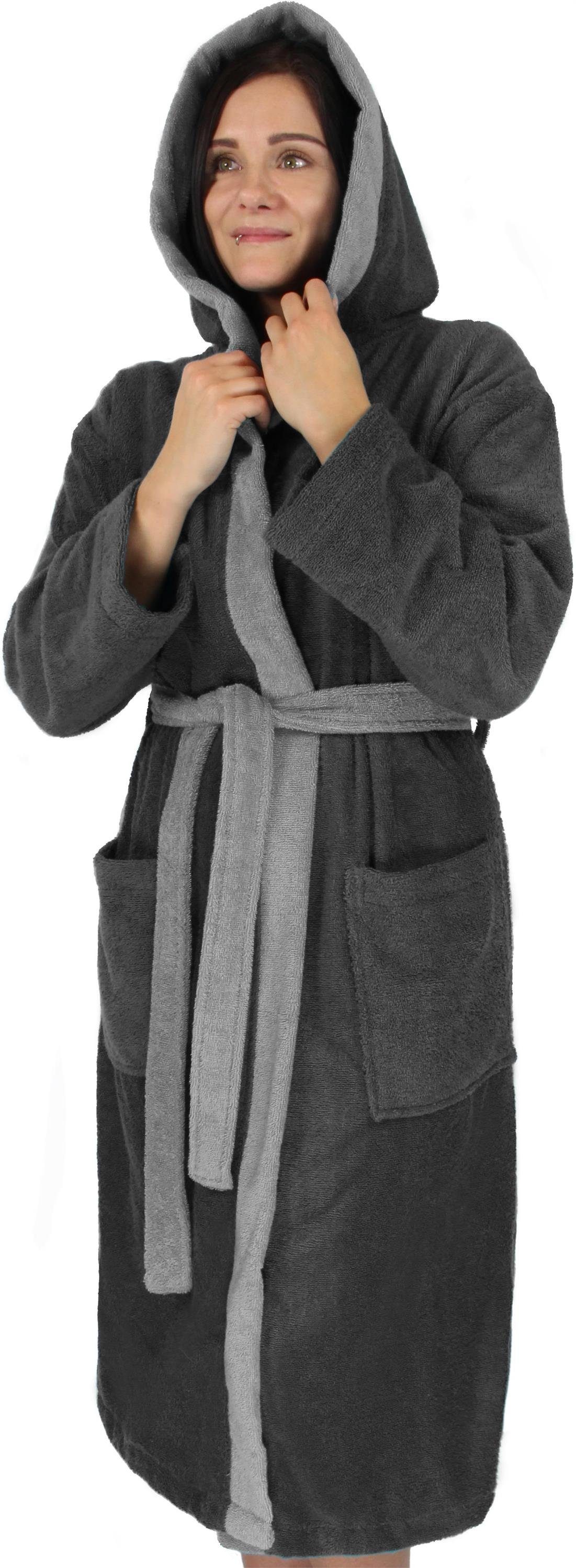 normani Damenbademantel, 122, Baumwolle, Kapuze, Bindegürtel, Saunamantel aus 100 % Baumwolle für Damen und Herren