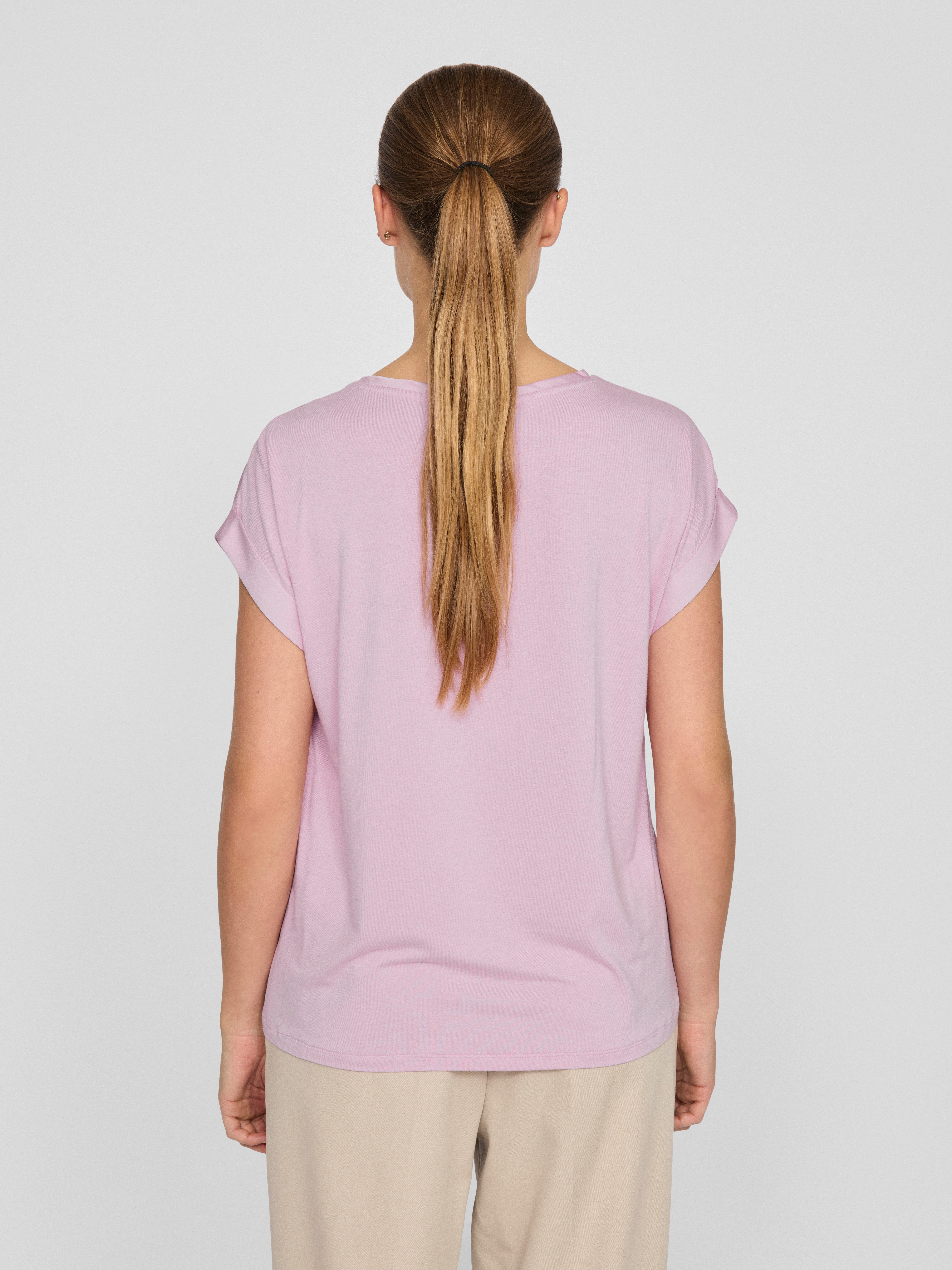 Vila Kurzarmshirt VIELLETTE S/S SATIN TOP - NOOS Satin Optik günstig online kaufen