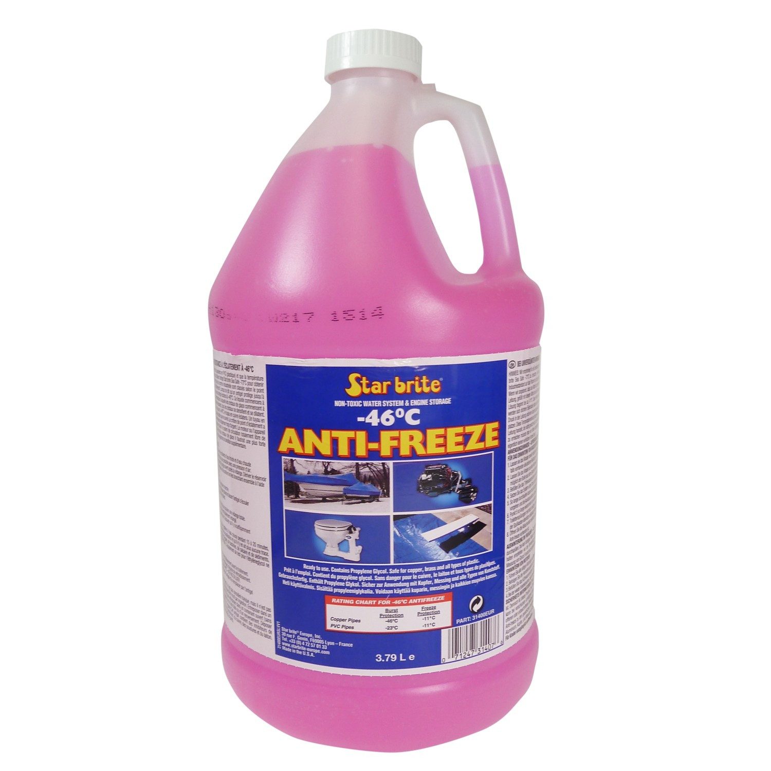 Star brite Trinkwasser-Frostschutz Star brite Ungiftiger Frostschutz für Trinkwassersysteme, 31400DG, bis -46 °C, 3.78 l, Für alle Wassersysteme und Innenbordmotoren geeignet