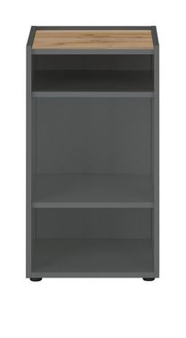 Furn.Design Container Center (Büroregal in grau matt mit Wotan Eiche, 40 x 70 cm) Schreibtischhöhe