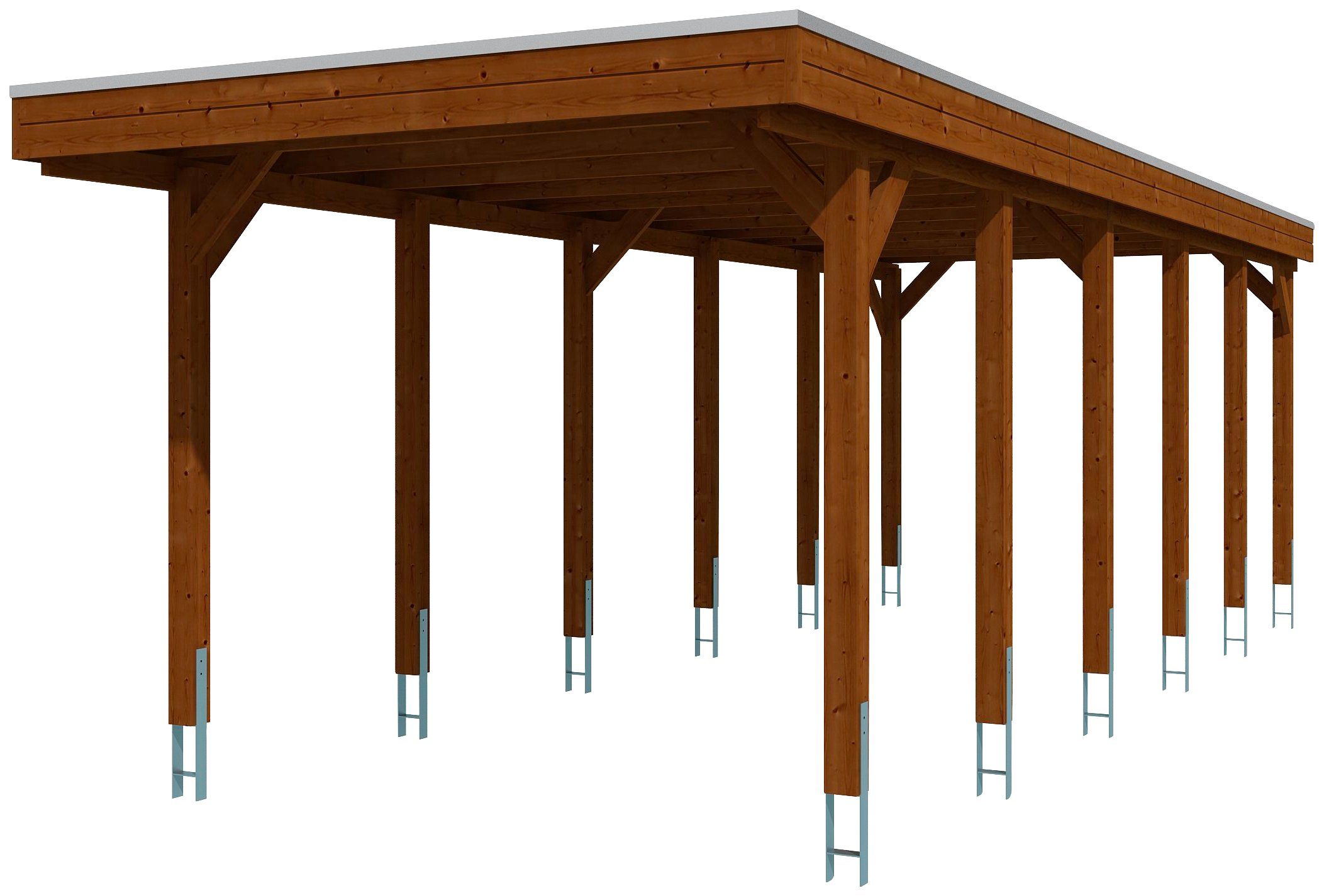 Friesland, BxT: 221 Einfahrtshöhe Einzelcarport Skanholz cm, cm braun 314x860