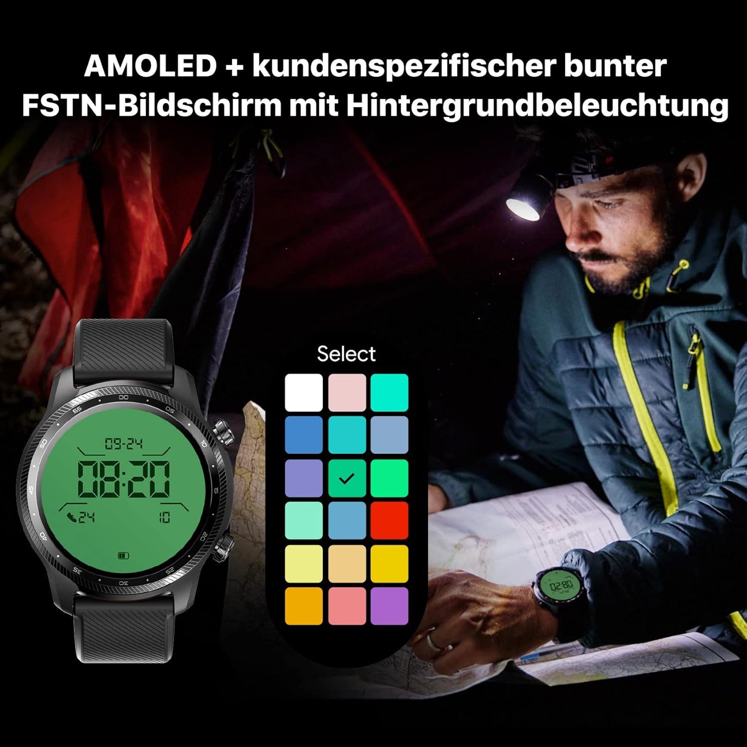 Ticwatch Pro 3 Ultra GPS Smartwatch (3,5 cm, android ios), Smartwatch 1.4 Zoll AMOLED GPS Uhr mit langer Akkulaufzeit