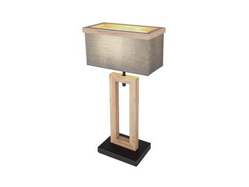meineWunschleuchte LED Tischleuchte, LED wechselbar, warmweiß, groß-e Stoff-lampe Holz Fensterlampe Fensterbank & Nachttisch, H 55cm