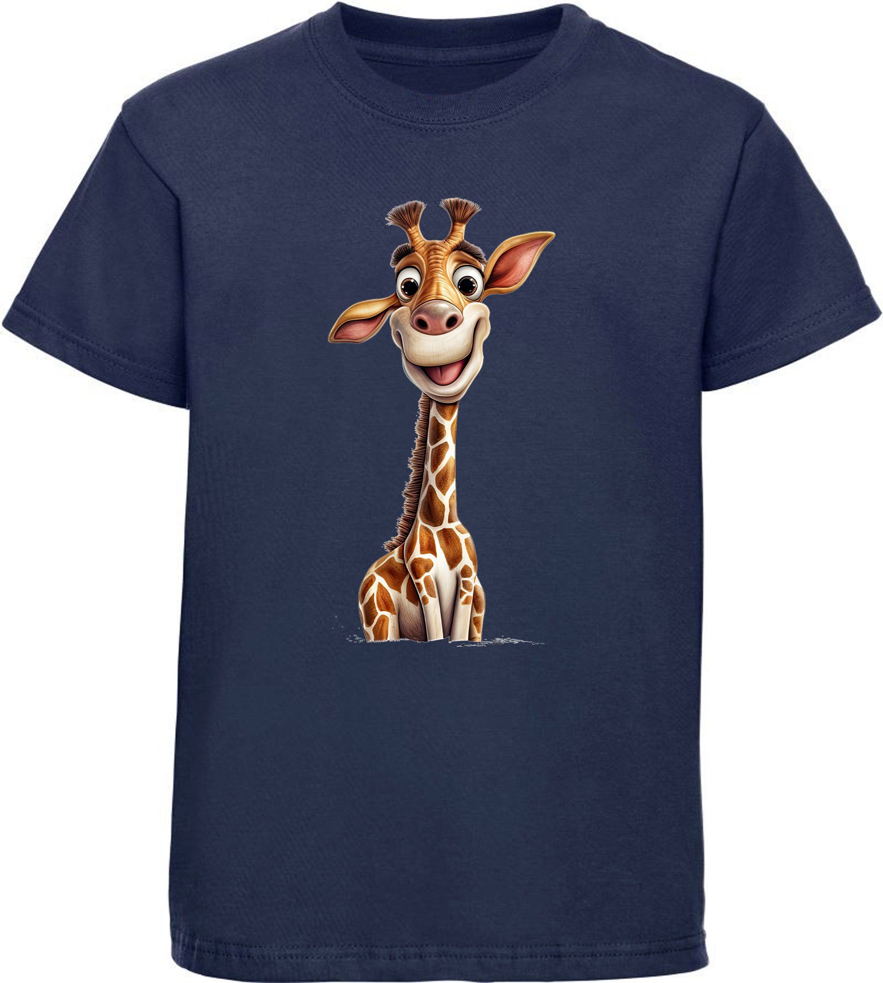 T-Shirt Kinder Wildtier Print Shirt bedruckt - Baby Giraffe