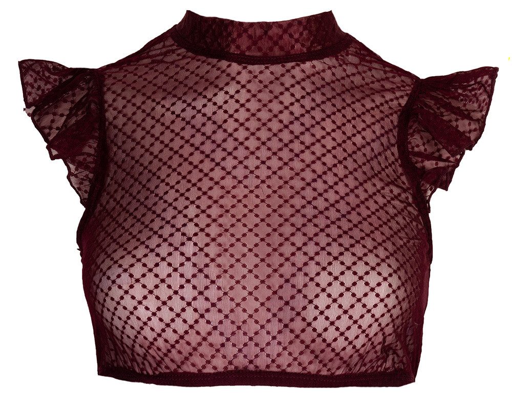 Krüger Madl Dirndlbluse Dirndlbluse Bahar Flügelarm bordeaux