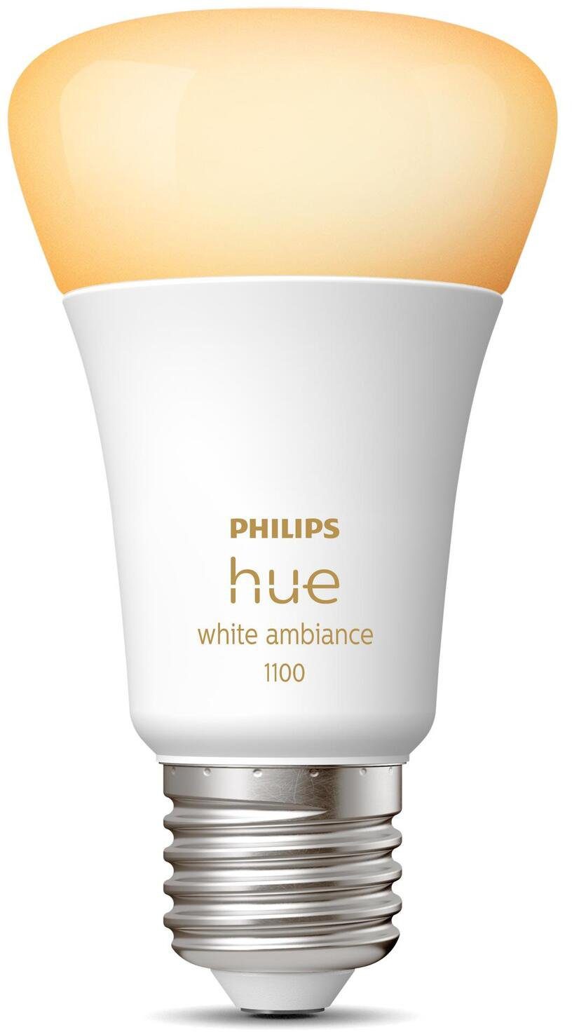 Philips Hue LED-Leuchtmittel White Ambiance E27 Einzelpack 800lm 75W, E27, 1 St., Warmweiß, CCT-Farbtemperatursteuerung - warmweiß bis tageslichtweiß