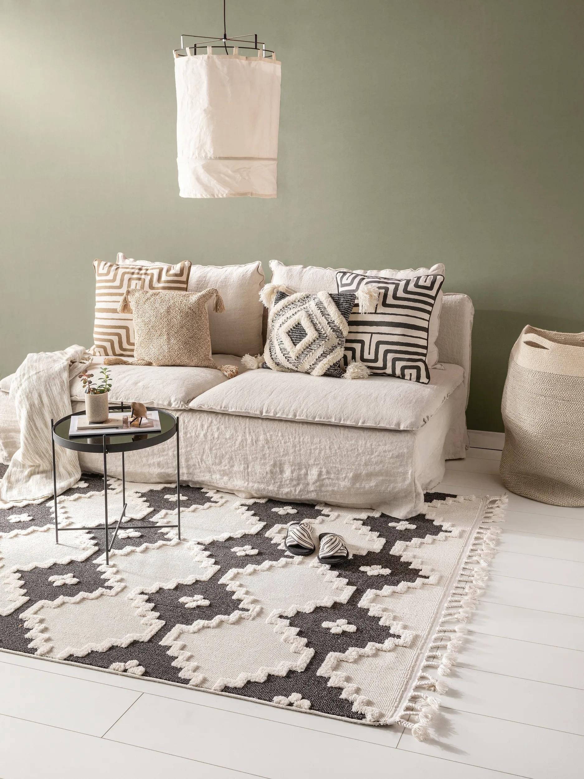 benuta Teppich Oyo, rechteckig, Höhe: 11 mm, Teppich Wohnzimmer, Esszimmer, Schlafzimmer, Flur, Boho, Weich