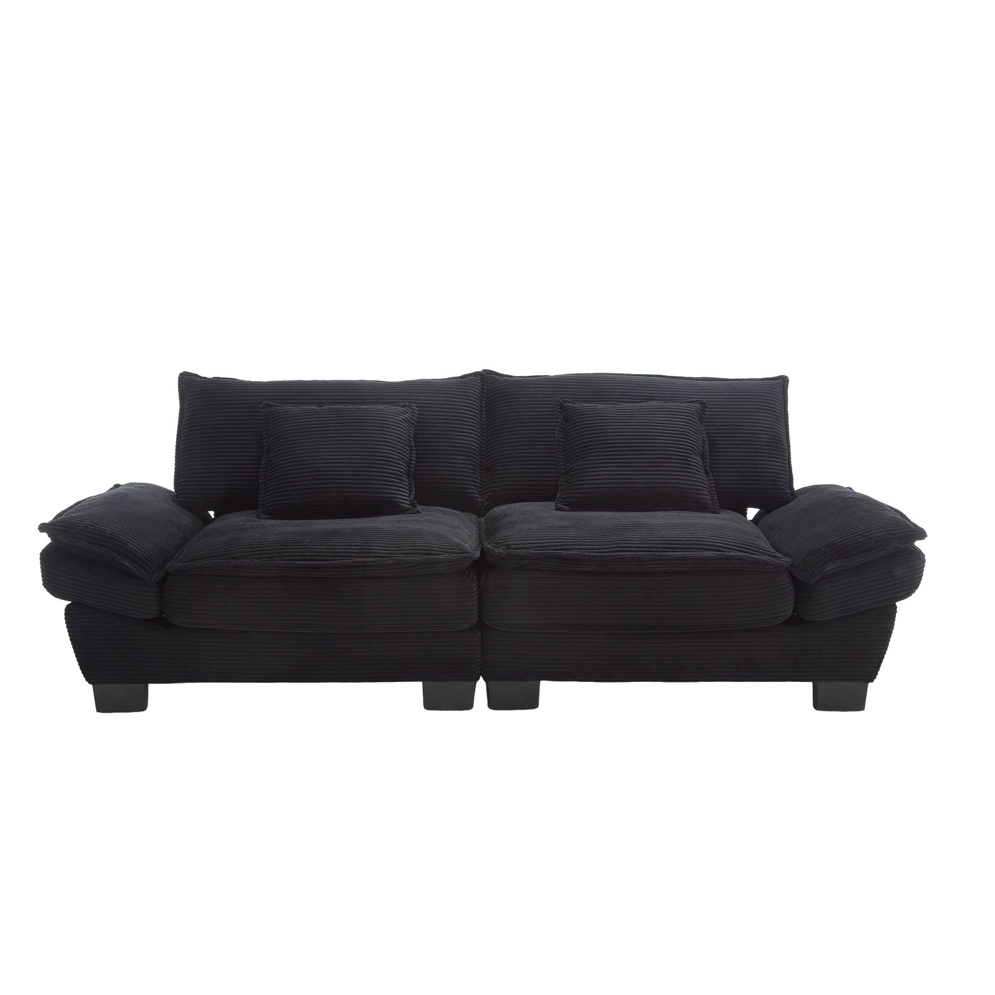 KLAM HOME Sofa 2-Sitzer Doppelsofa Loungesofa aus Cordstoff mit Relaxfunkti günstig online kaufen
