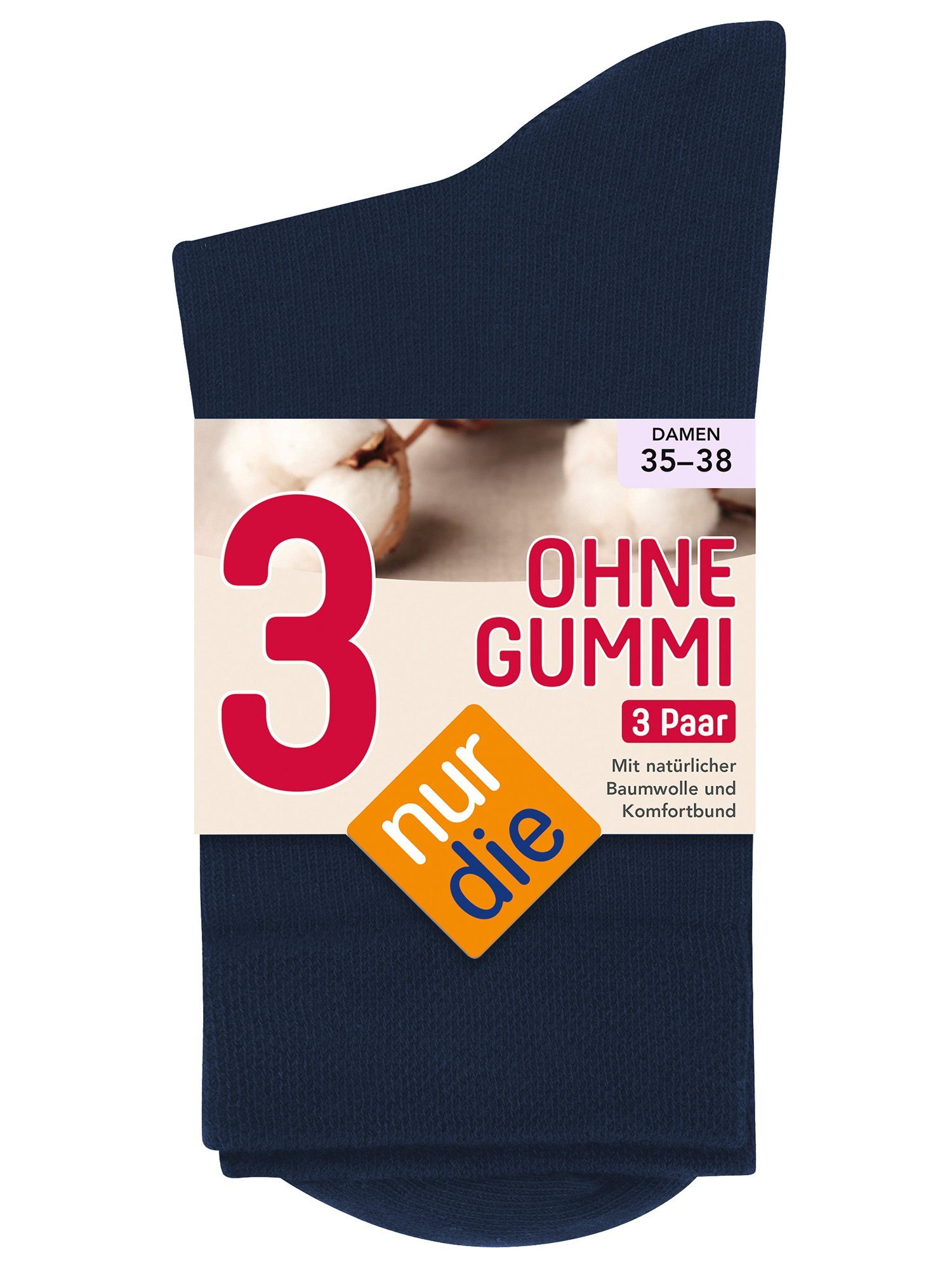 Nur Die Freizeitsocken 3er-Pack Ohne Gummi (3-Paar) maritim