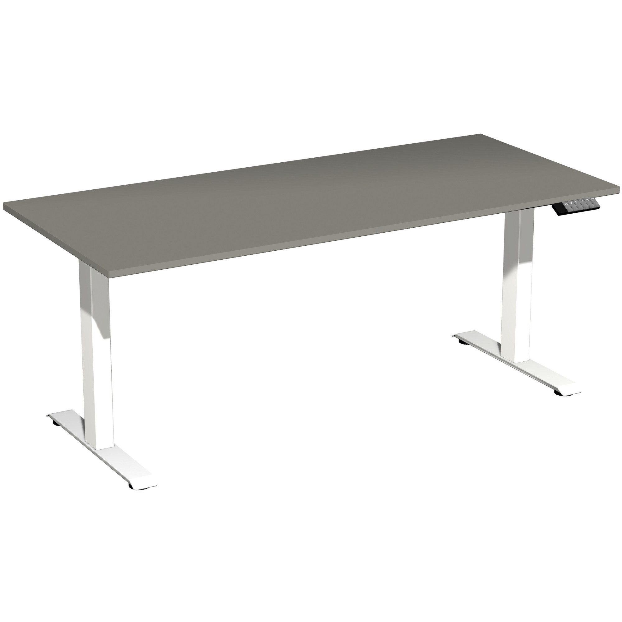 geramöbel Schreibtisch Tisch Elevate Basic 1800x800x730-1230mm weiß/onyx