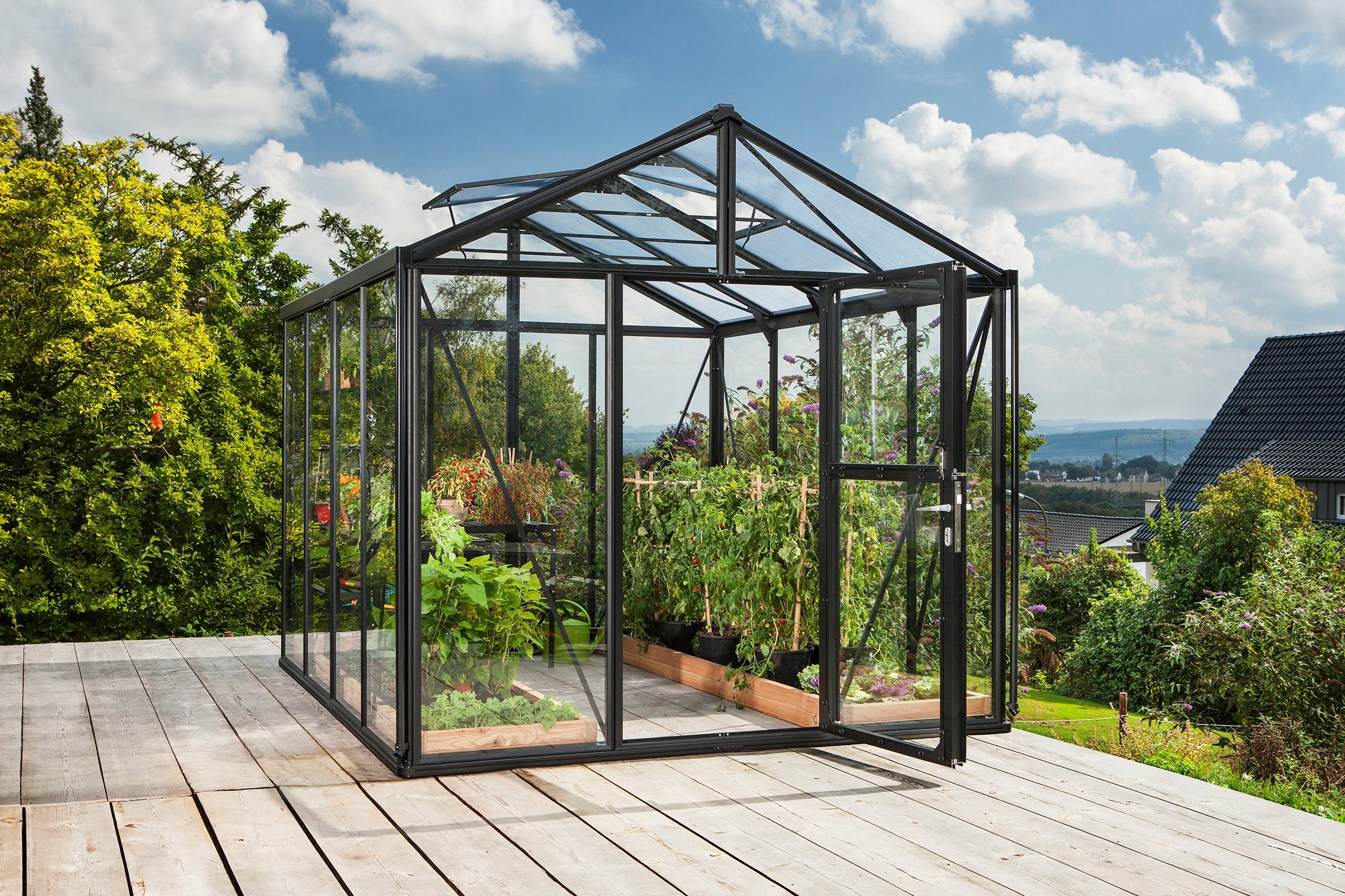 VITAVIA Gewächshaus »Zeus 8100«, BxTxH 266x324x250 cm, schwarz, ca. 3
