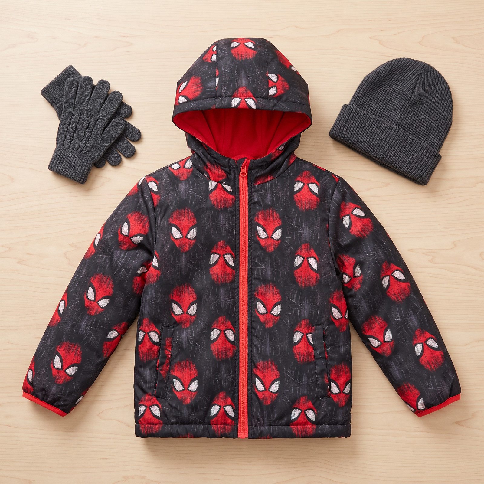 MARVEL Regenjacke Marvel Spiderman Kinder Herbstjacke Jungen Jacke mit Kapuze Gr. 98 bis 128 – Bild 4 von 5