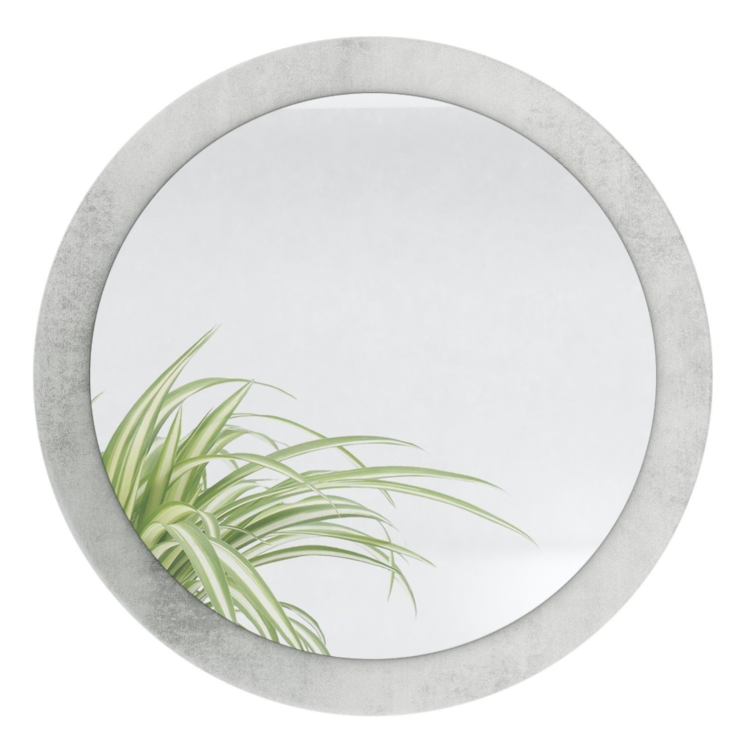 cm Spiegel, mit Wohnzimmer Optik Flur und (50 Oxid Durchmesser) für Globe Vladon (dekorativer in Beton runder Wandspiegel MDF-Rahmen),