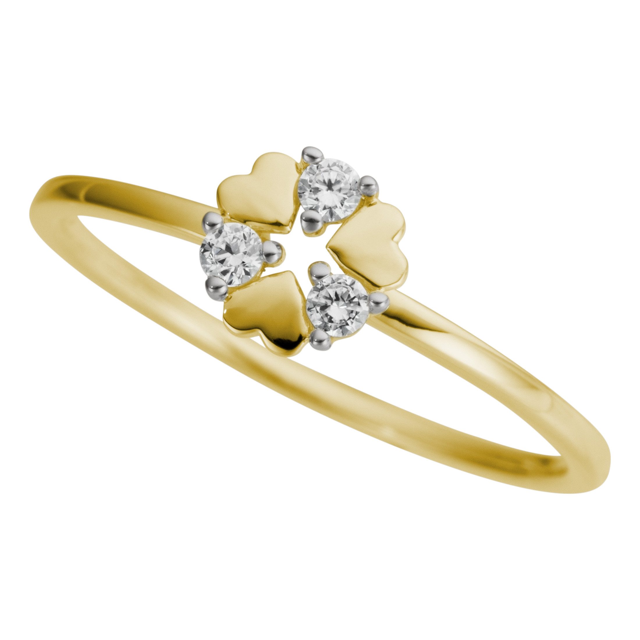 Firetti Fingerring Schmuck Geschenk Gold 333 Damenring Goldring Kreis Herz, mit Brillanten
