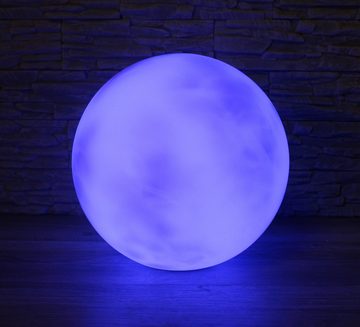 Arnusa LED Kugelleuchte Dekolampe Mond mit Akku für den Innen- und Außenbereich, Farbwechsel, LED fest integriert, mehrfarbig, weiß, blau, kabellos, mit Fernbedienung steuerbar, dimmbar, mehrere Farben auswählbar