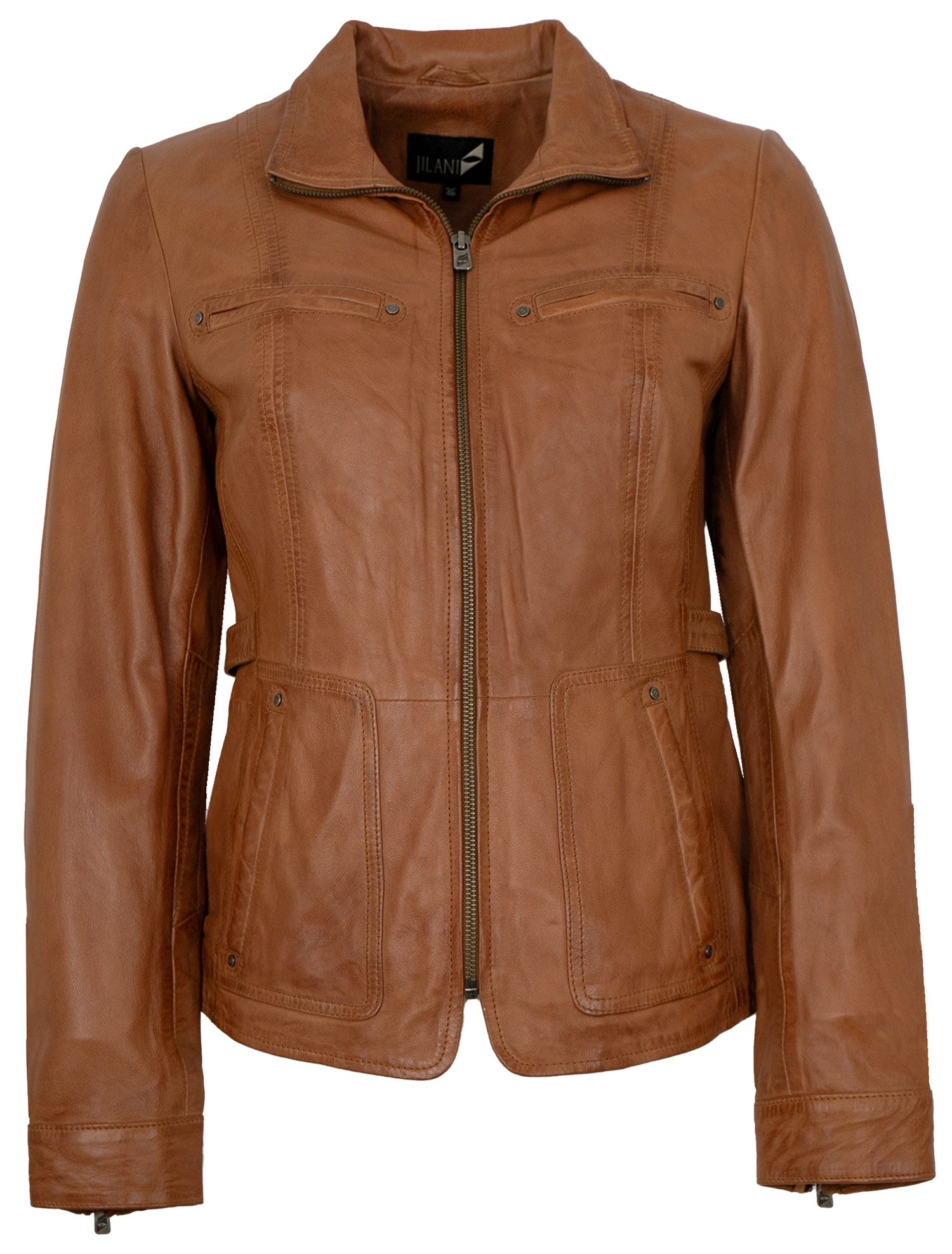 Jilani Lederjacke Violetta Jilani - Damen Lederjacke Lammnappa cognac günstig online kaufen