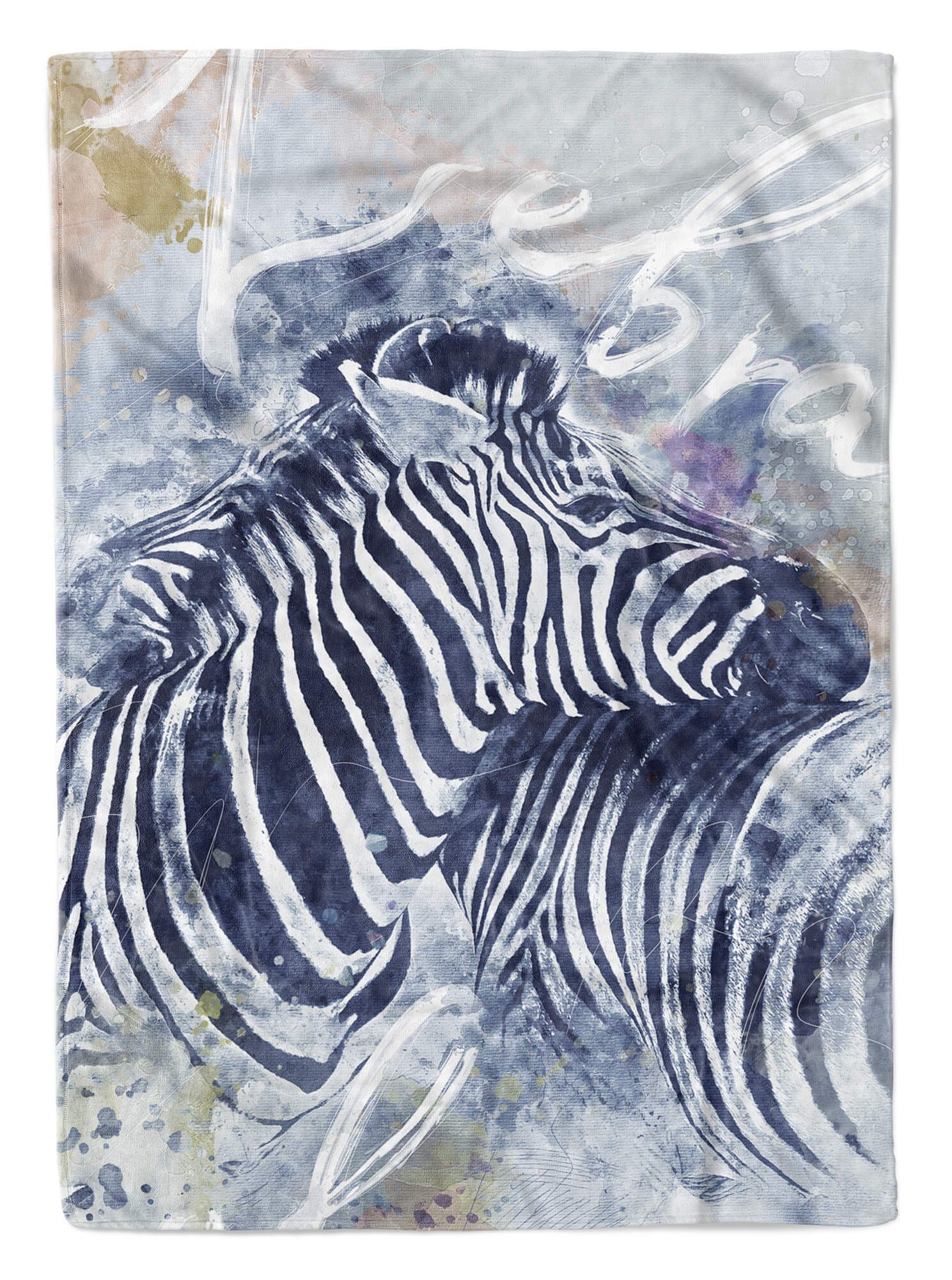 Sinus Art Handtücher Handtuch Strandhandtuch Saunatuch Kuscheldecke SplashArt Tier Serie Kunstvoll Zebra II Mo, Baumwolle-Polyester-Mix (1-St), Handtuch