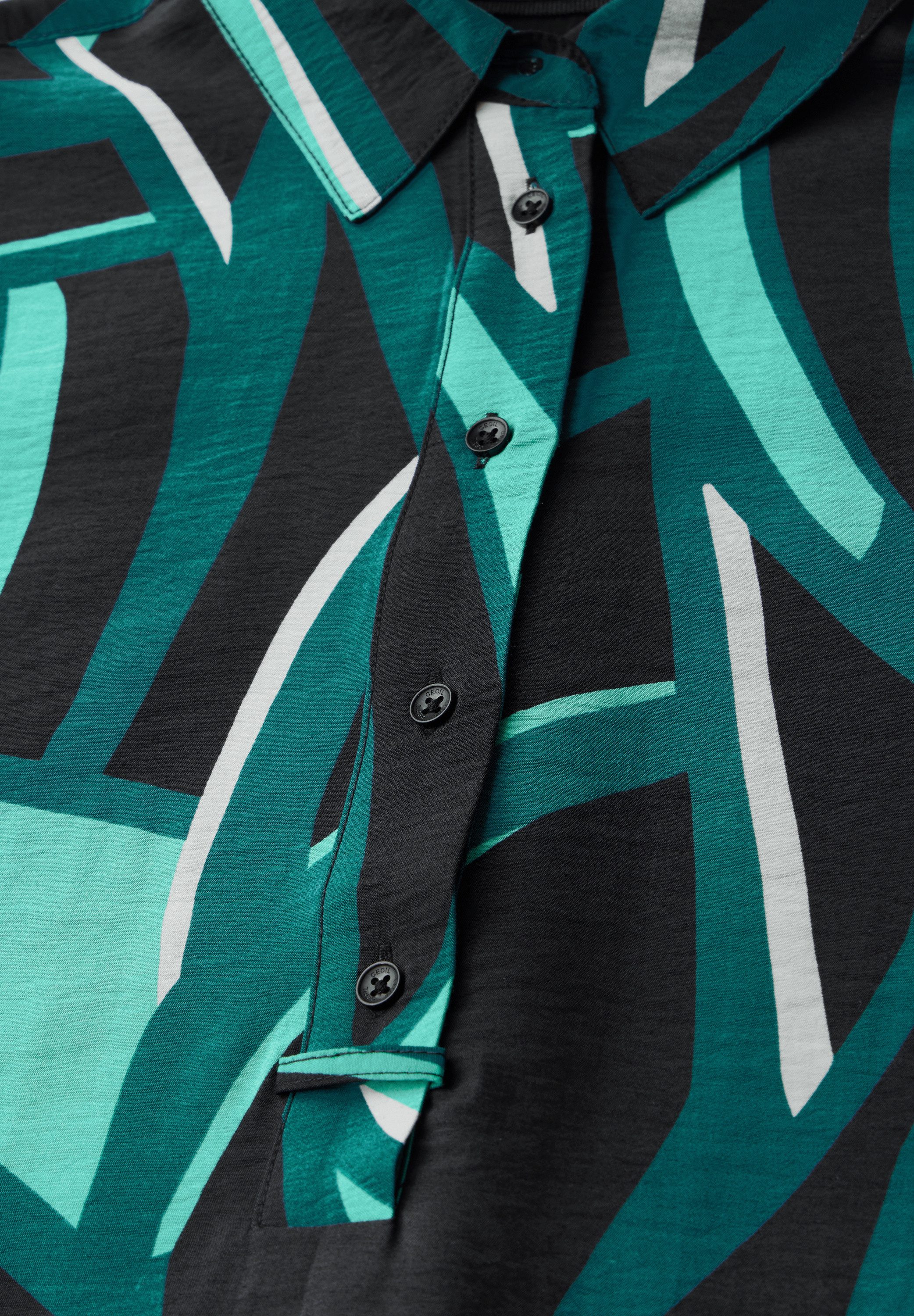 CECIL Langarmbluse mit dekorativer Knopfleiste