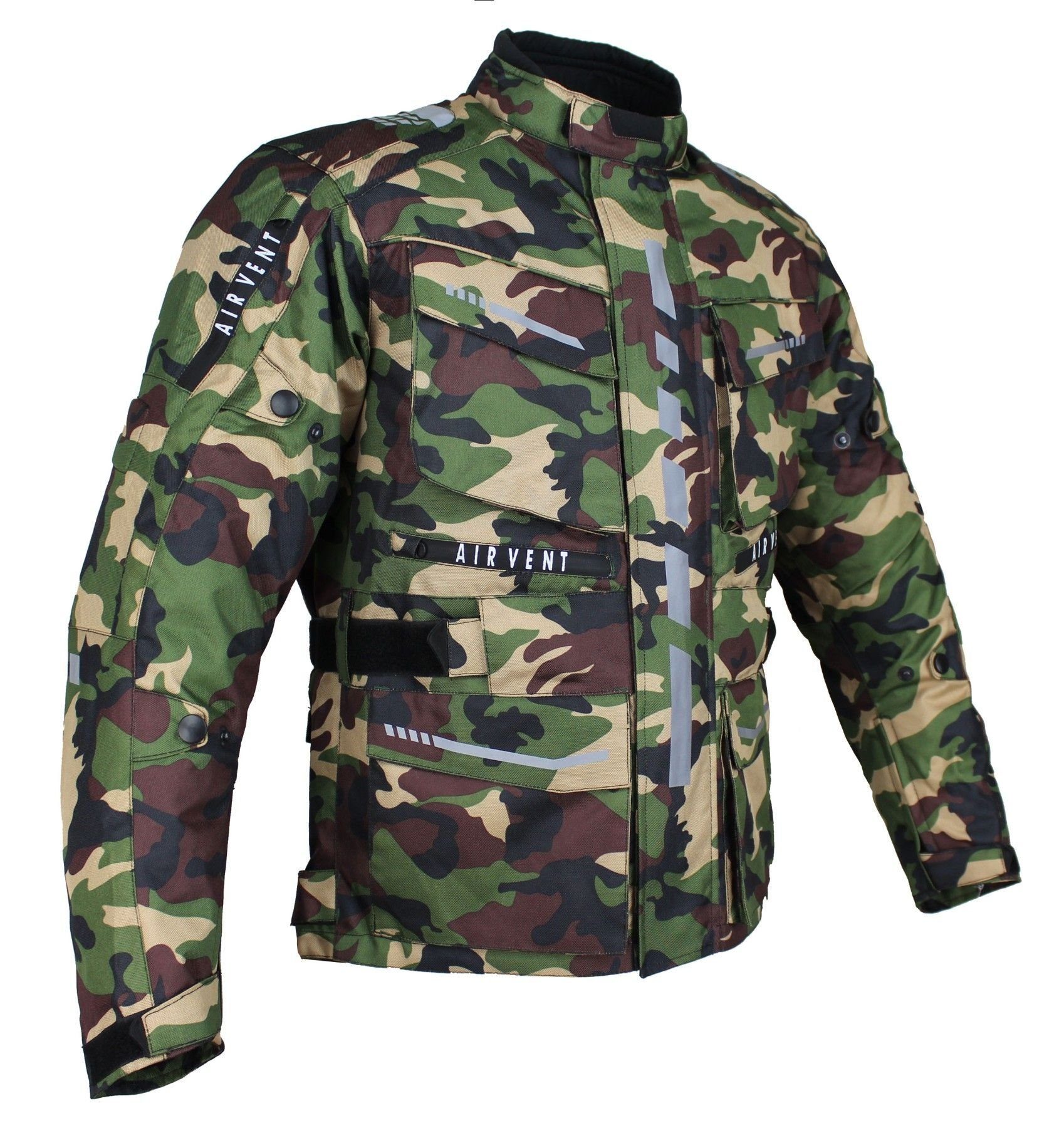 Alpha Speeds Motorradjacke Herren Motorrad Textil Jacke Biker wasserdicht Jacke mit Protektoren Sport, Innenjacke ist trennbar: All Season, Camouflage Grün