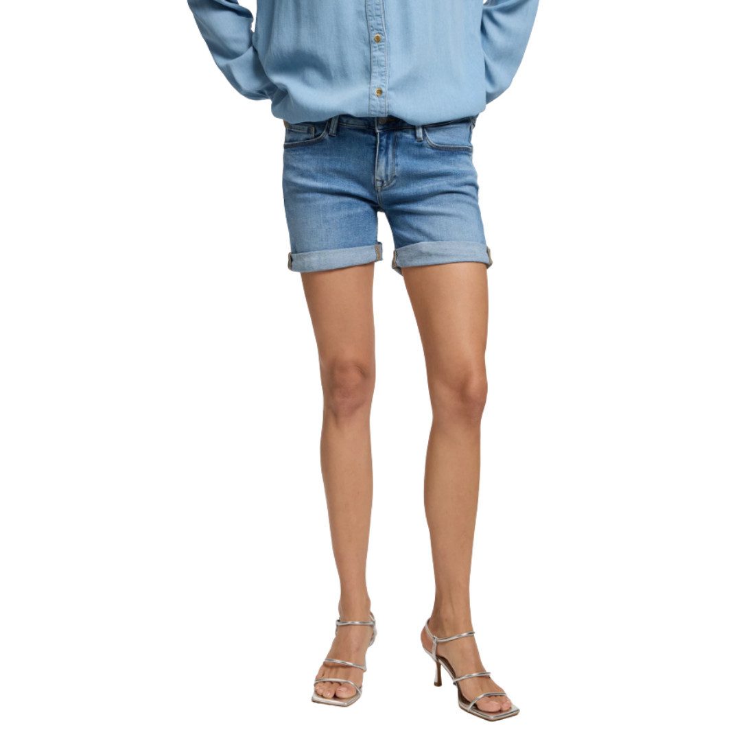 CROSS JEANS® Jeansshorts Zena A514-076 / 077 Light Mid Blue oder Dark Blue 5-Pocket Style