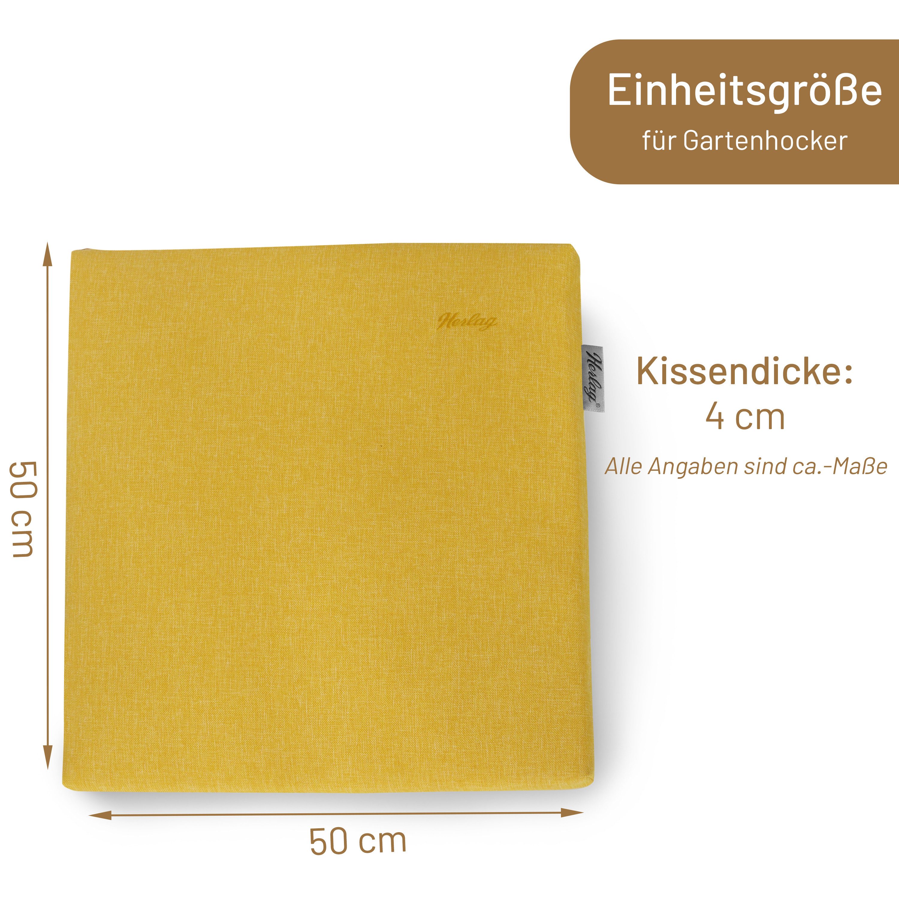 Herlag Hockerauflage Sunny, Hockerauflage 48x48cm, wetterfest, waschbar, UV-beständig