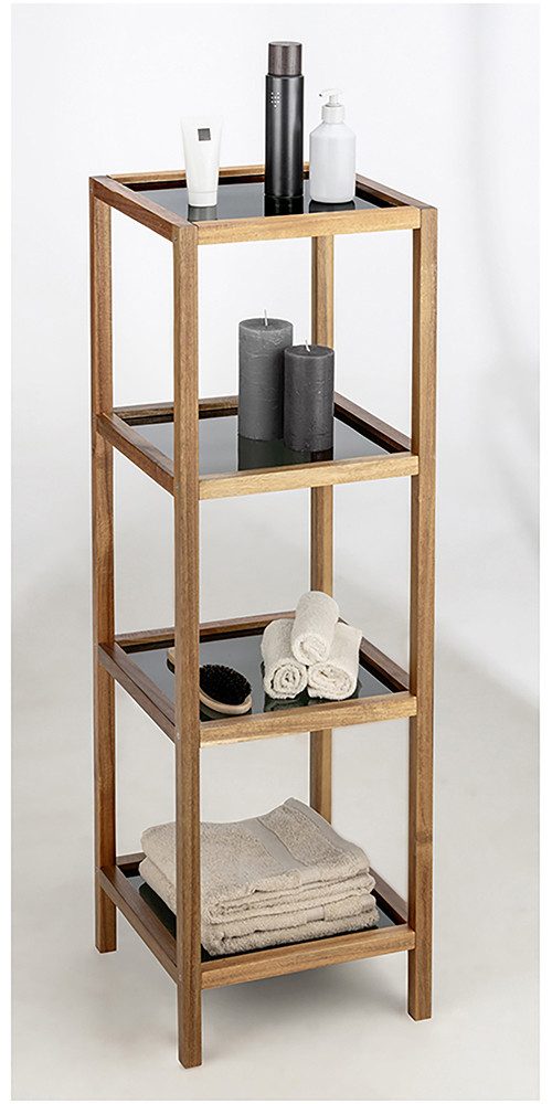 WENKO Regal Modell Fondi, aus massivem Akazienholz, 4 Glasböden günstig online kaufen