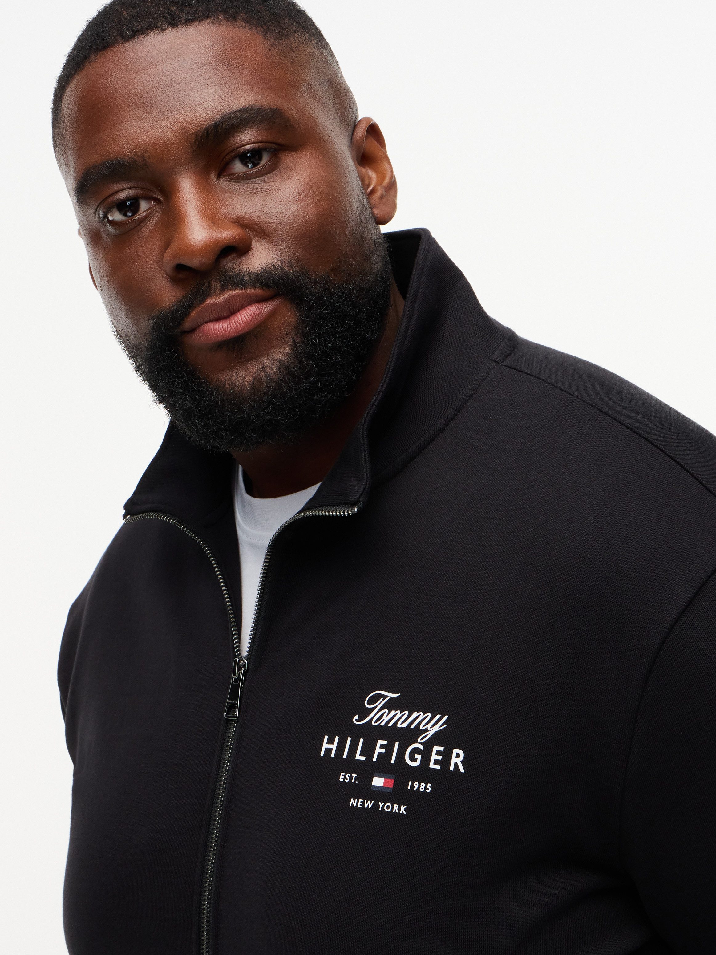 Tommy Hilfiger Big & Tall Sweatjacke BT-SCRIPT STACK STAND COLLAR Große Größen