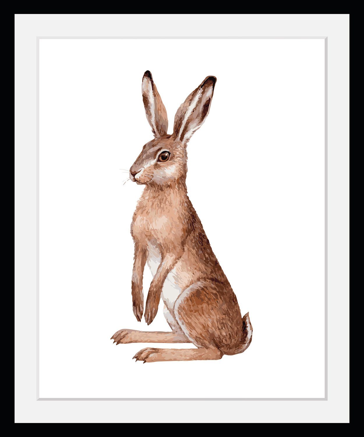 Bild mit Rahmen Ostern - Hase - Gerahmter Digitaldruck - Wandbild