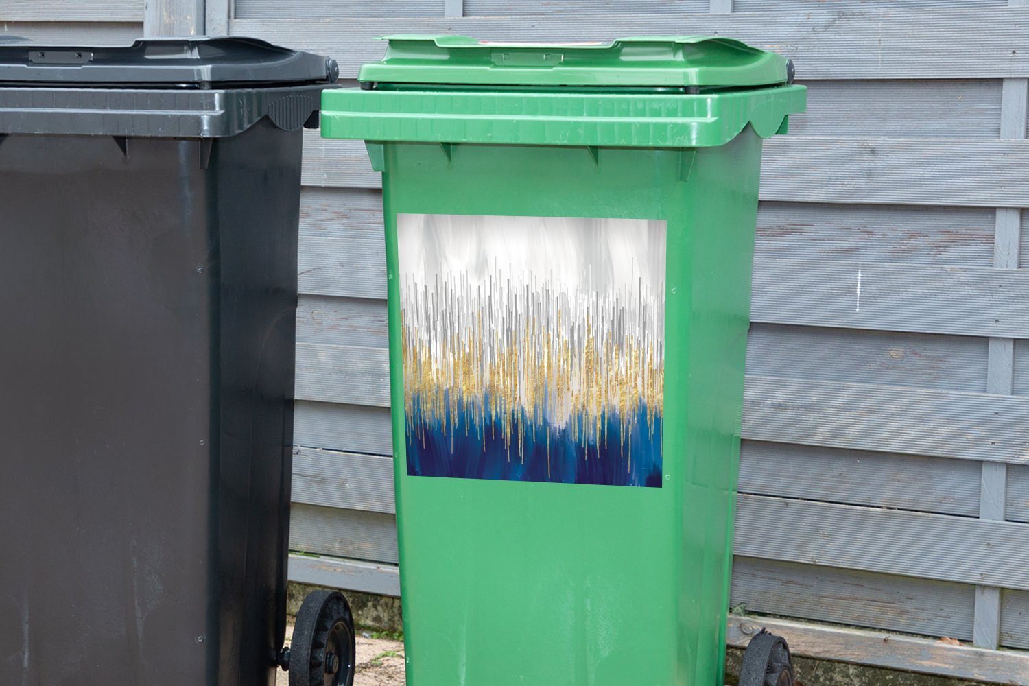 - - MuchoWow Mülleimer-aufkleber, Wandsticker Gemälde Abfalbehälter Mülltonne, Sticker, Container, (1 Abstrakt Öl St),