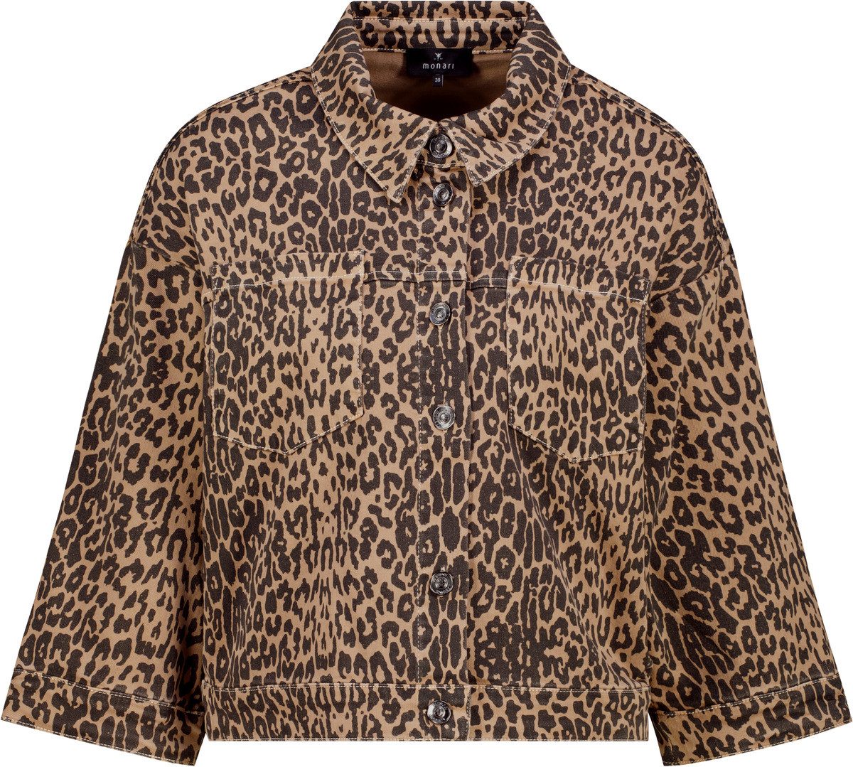 monari Blusenblazer Jacke brown sugar gemustert