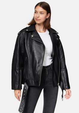 trueprodigy Lederjacke Dua Oversize Bikerjacke mit Reißverschlussdetails