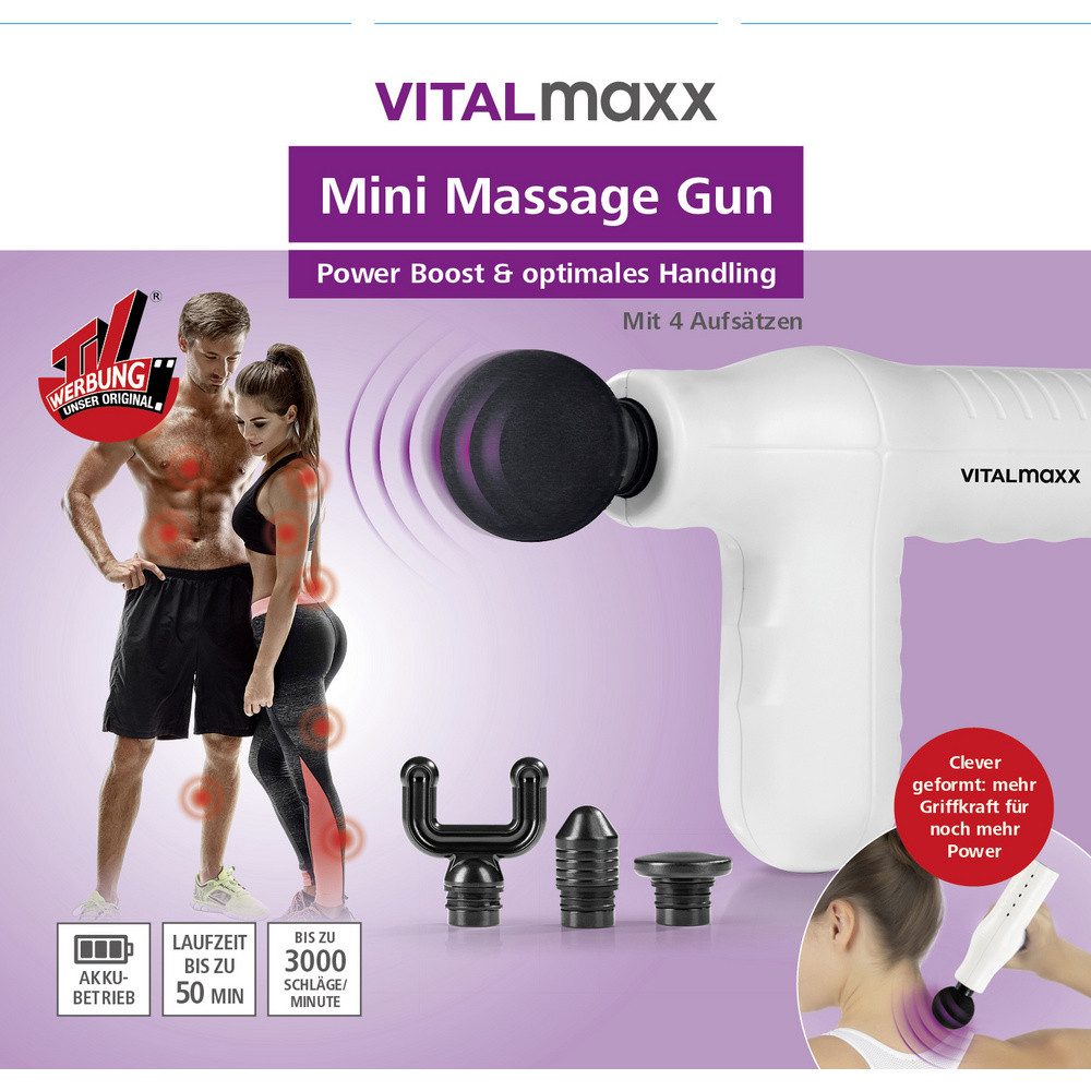 VITALmaxx Massagegerät VitalMaxx Massagepistole 25 W Weiß – Bild 3 von 5