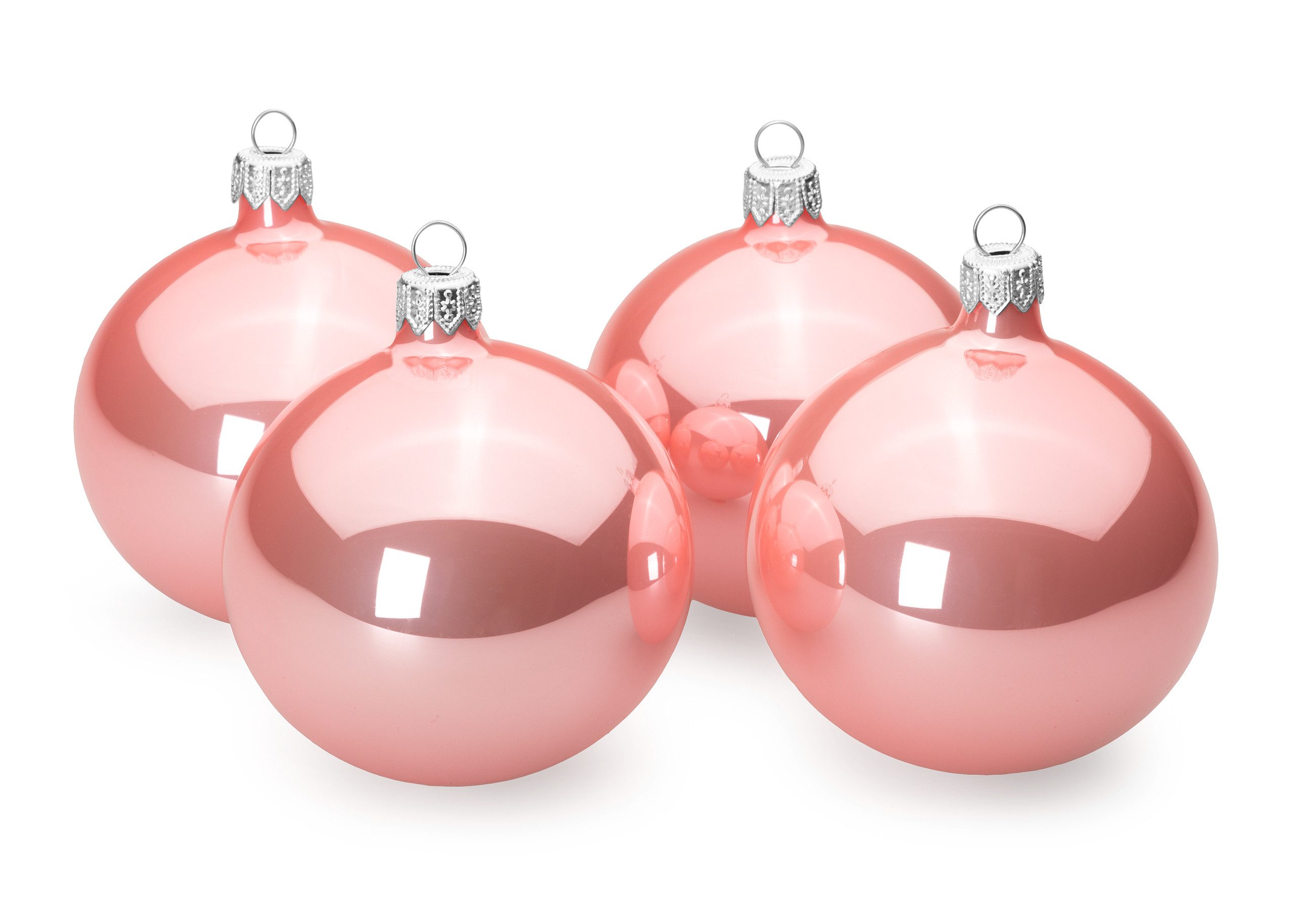 SIKORA Weihnachtsbaumkugel Kugeln Essentials aus Glas Hochglanz 6 Farben 3 Größen, Besondere Weihnachtskugeln für ein sinnliches Weihnachtsfest