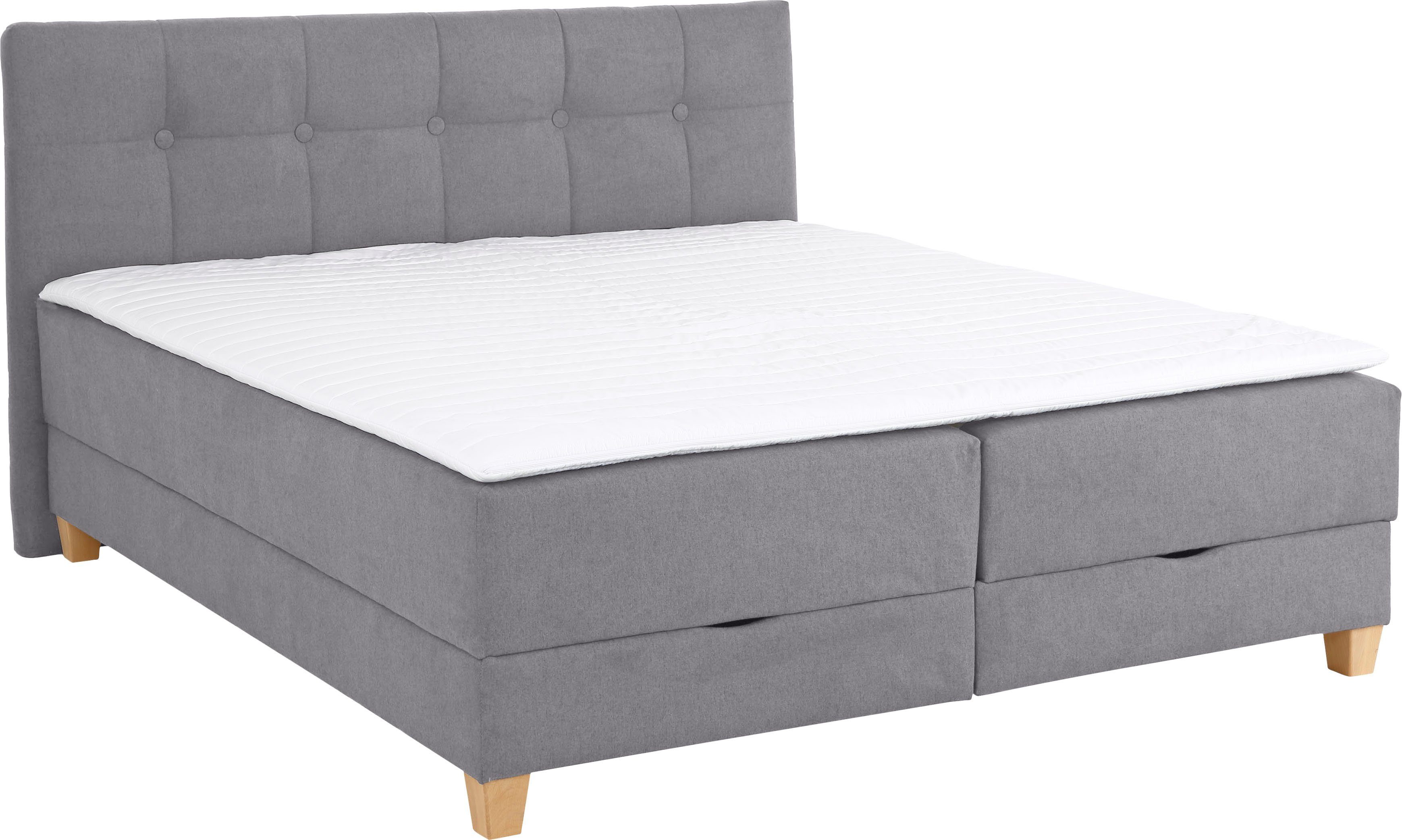 Home affaire Boxbett Lonrai, in H2,H3 & H4 und XXL - Überlänge 220cm wählbar, inkl. Topper