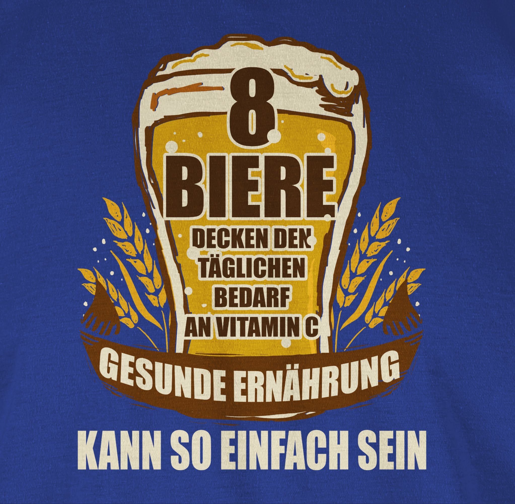 mit T-Shirt 3 Statement den decken Sprüche Spruch 8 C Shirtracer Vitamin Tagesbedarf Royalblau an Biere