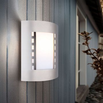 etc-shop Außen-Wandleuchte, Leuchtmittel inklusive, Warmweiß, LED 9,5 Watt Haus Außen Tür Lampe Edelstahl Veranda Terrasse