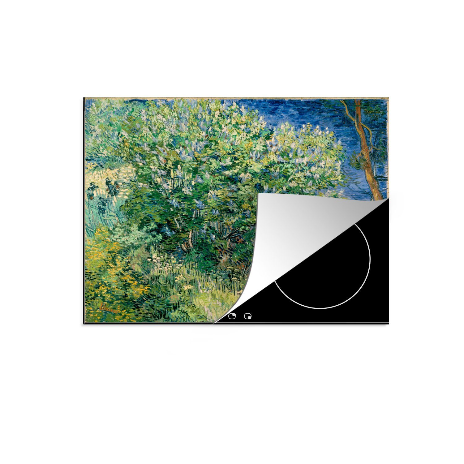 MuchoWow Herdblende-/Abdeckplatte Die Büsche bei Arles - Vincent van Gogh, Vinyl, (1 tlg), 59x52 cm, Ceranfeldabdeckung für die küche, Induktionsmatte