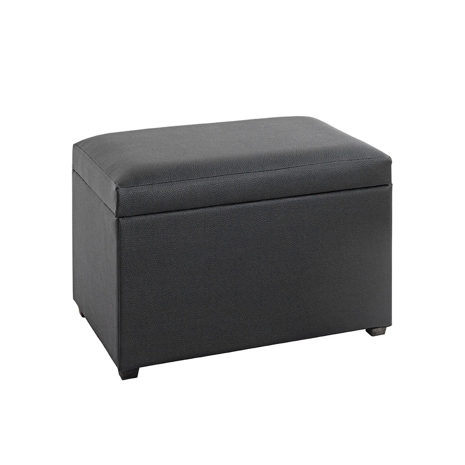 HAKU Sitztruhe Truhe - schwarz - Kunstleder, MDF - H. 42cm x B. 58cm - Sitzbank (1xSitztruhe, Deckelbank - Truhenbank), Banktruhe - Truhenbank - Sitzkiste - Kistenbank