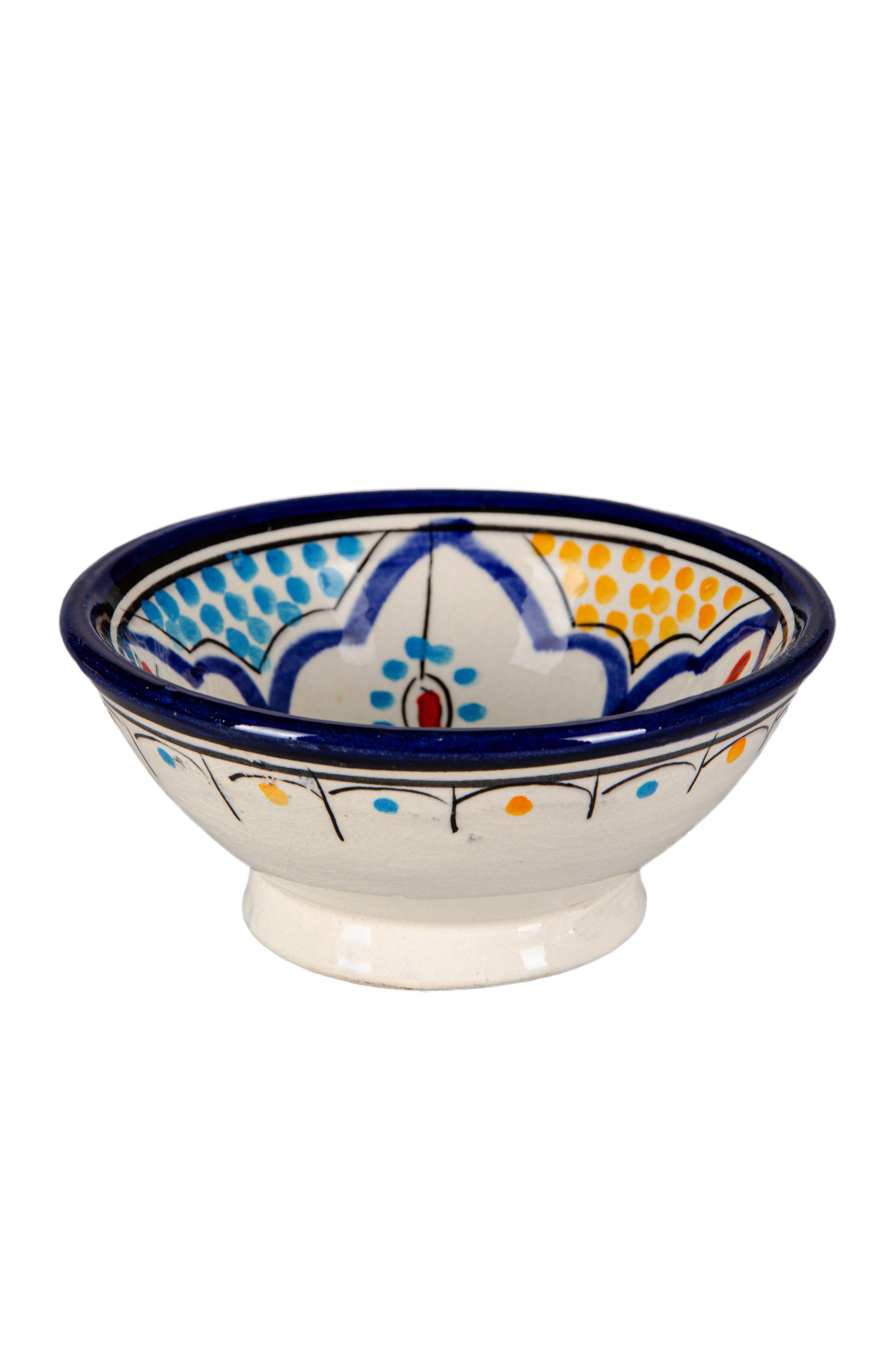 Marrakesch Orient & Mediterran Interior Dipschale Marokkanische Keramikschale Danyan aus Keramik in Mehrfarbig 13 cm, Keramik, (1-tlg), Handarbeit