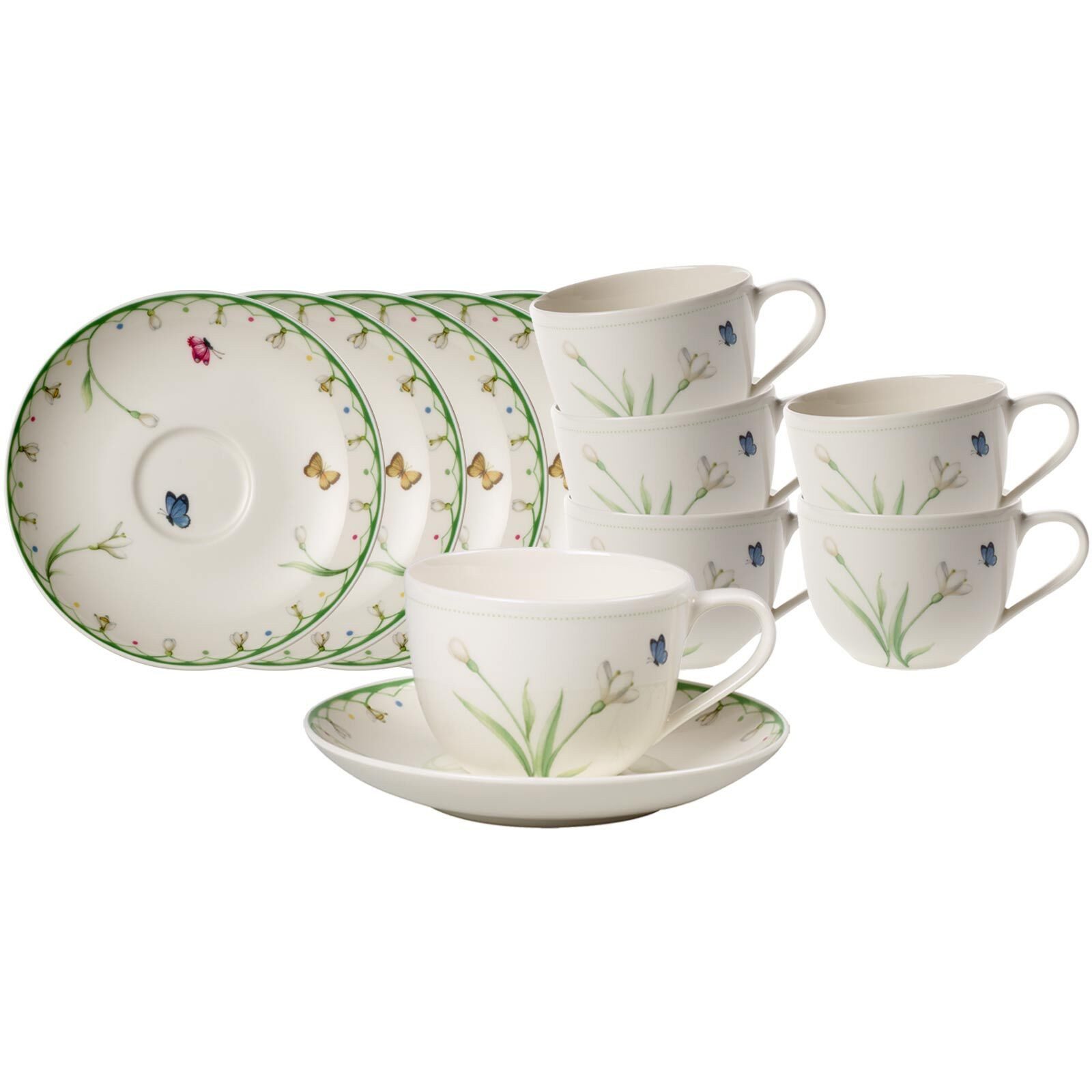 Tasse Colourful Spring Kaffeetassen mit Untertassen
