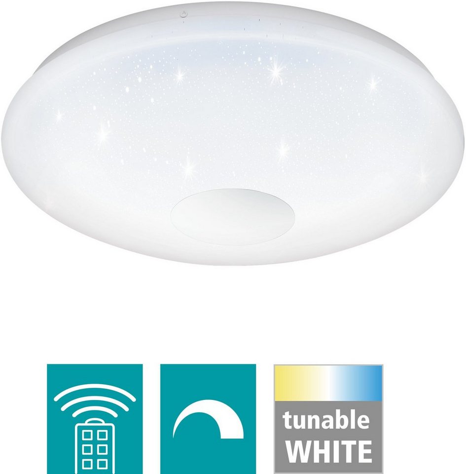 EGLO LED Deckenleuchte VOLTAGO2, Dimmfunktion, LED fest integriert, Extra- Warmweiß, Kaltweiß, Neutralweiß, Tageslichtweiß, Warmweiß, Steuerung über  Fernbedienung, CCT, Das Leuchtmittel ist nicht im Lieferumfang enthalten